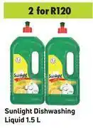 Game Sunlight dishwashing liquid-for 2 x 1.5l offer