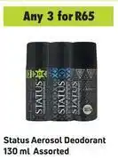Status aerosol deodorant assorted-for any 3 x 130ml