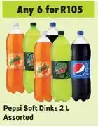 Game Pepsi soft drink assorted-for any 6 x 2l offer