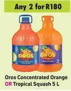 Game Oros concentrated orange or tropical squash-for any 2 x 5l offer