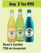 Game Rose's cordial assorted-for any 2 x 750ml offer