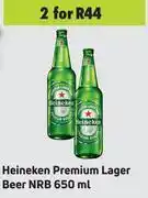 Game Heineken premium lager beer nrb-for 2 x 650ml offer