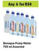 Game Bonaqua pump water assorted-for any 6 x 750ml offer