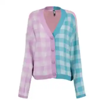 Women's multicolour gingham cardigan
