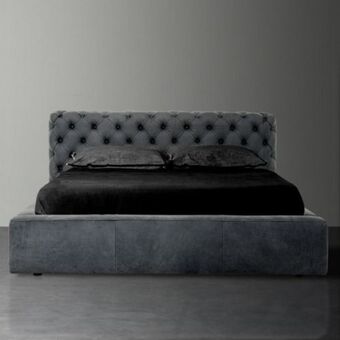 Cuban tufted bed - timberland storm