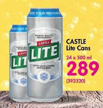 Makro’s liquor CASTLE Lite Cans 24 x 500ml offer