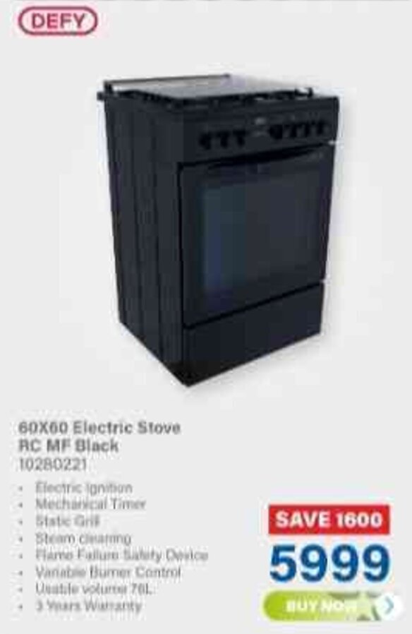 Defy 60 x 60 Electric Stove offer at Incredible Connection