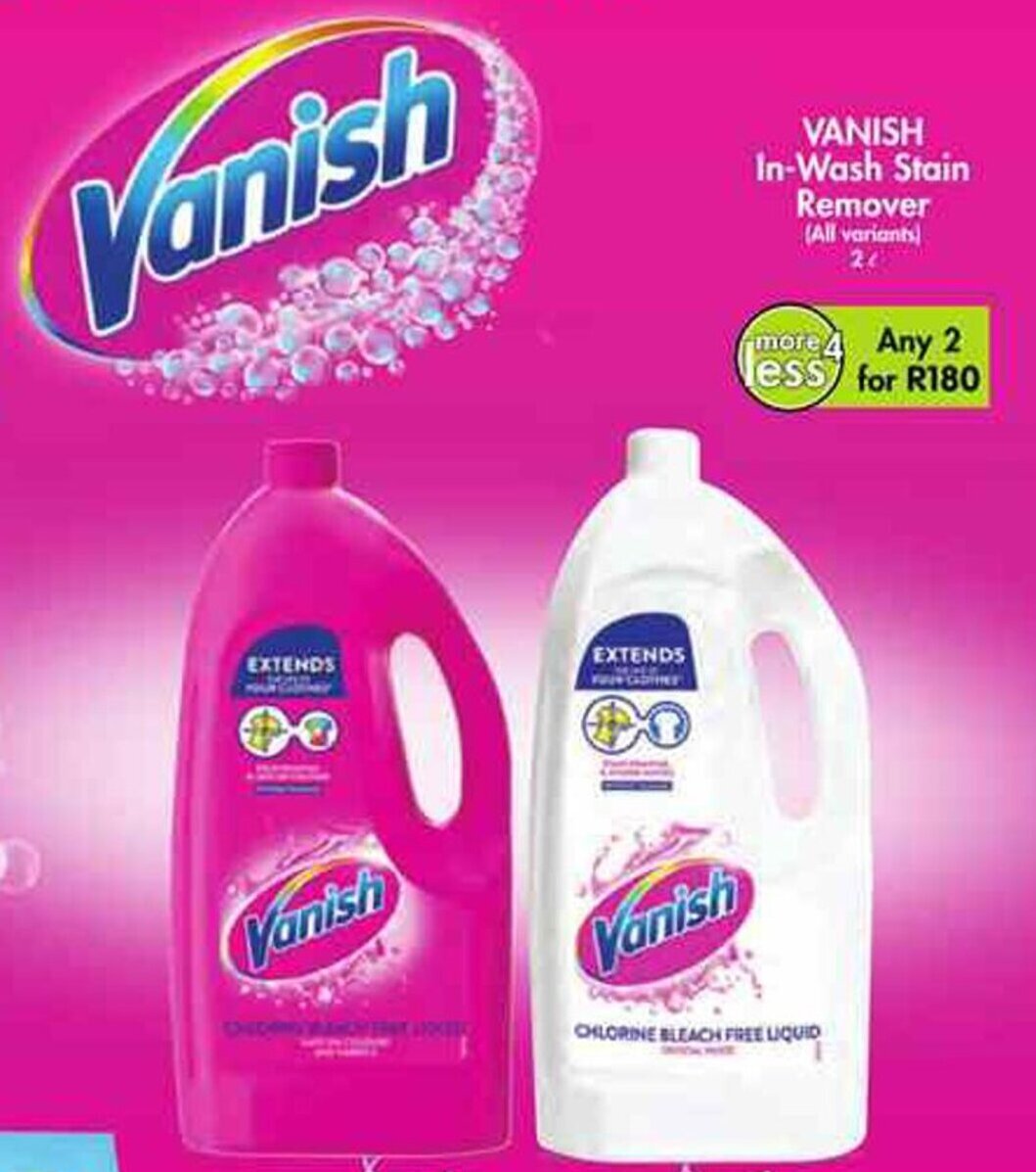 VANISH Stain Remover all variants any 2 x 2L offer at Makro