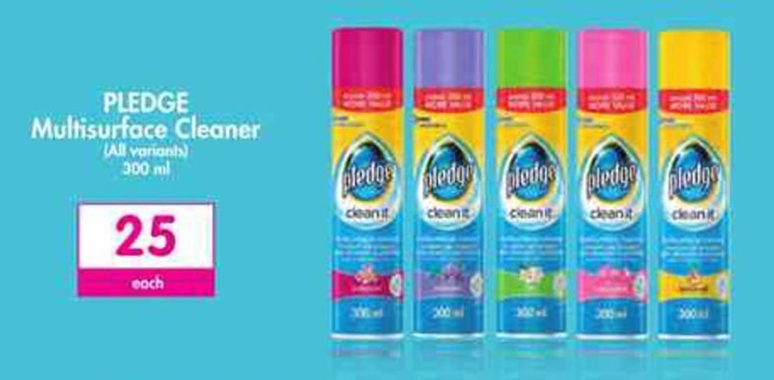 PLEDGE Multisurface Cleaner all variants 300ml offer at Makro