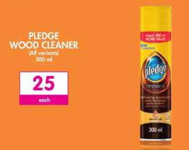 PLEDGE Wood Cleaner all variants 300ml offer at Makro