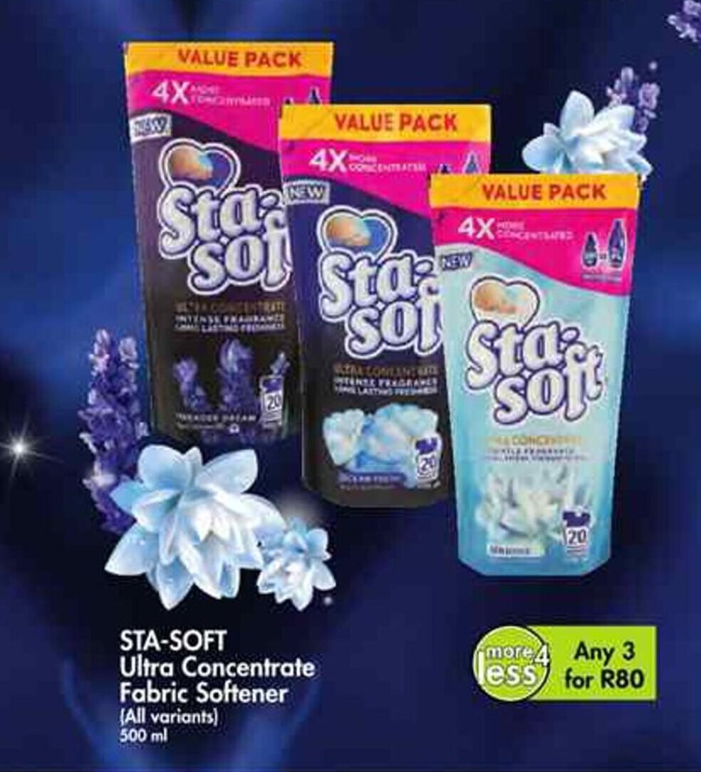 STASOFT Ultra Concentrate Fabric Softener all variants any 3 x 500ml