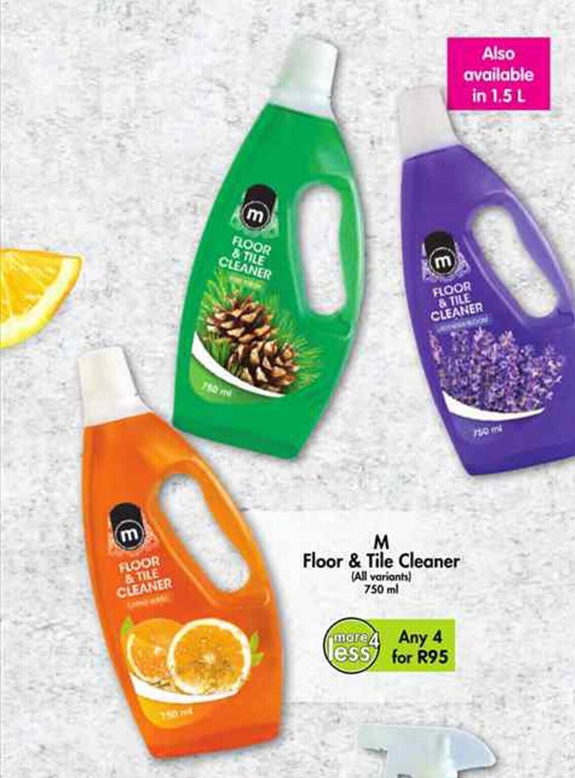 M Floor & Tile Cleaner all variants any 4 x 750ml offer at Makro