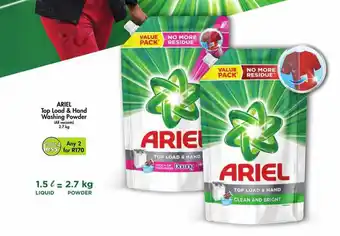 Makro ARIEL Top Load & Hand Washing Powder any 2 x 2.7kg offer