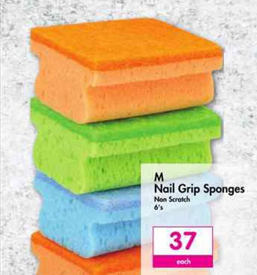 M Nail Grip Sponges 6's offer at Makro