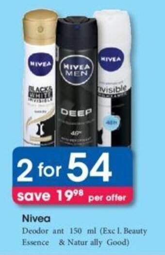 Clicks Nivea Deodorant 2 x 150ml offer