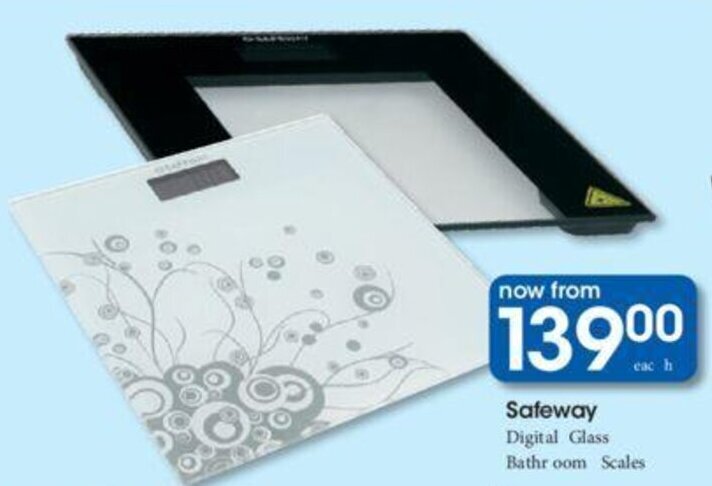 Safeway Digital Glass Bathroom Scales offer at Clicks
