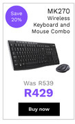 First Shop Logitech mk270 wireless keyboard & mouse combo offer