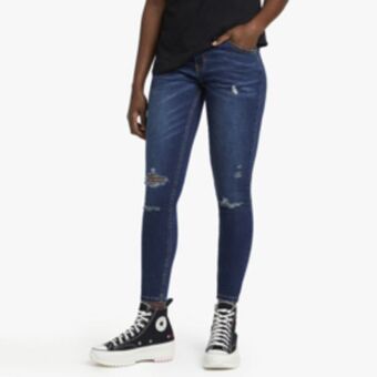 Sportscene Redbat women's dark wash regular rise skinny jeans offer