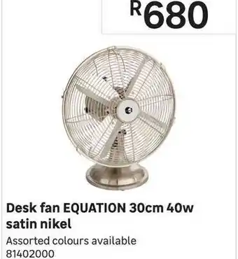 Desk fan Equation 30cm 40cm Satin Nikel 81402000