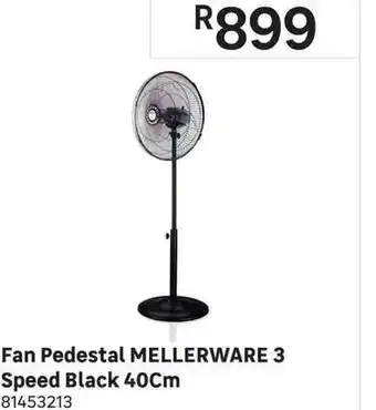 Leroy Merlin Fan Pedestal Mellerware 3 Speed Black 40cm 81453213 offer