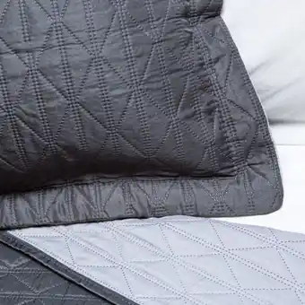Whitehouse Diamond reversible quilt - charcoal / light grey offer