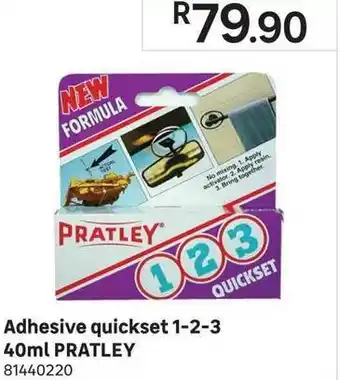 Pratley Adhesive Quickset 1-2-3 40ml