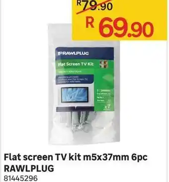 Flat Screen Tv Kit m5x37mm 6pc Rawlplug