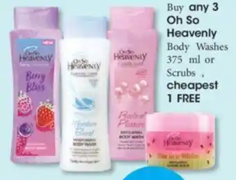 Clicks Buy any 3 Oh So Heavenly Body Washes 375ml or Scrubs offer