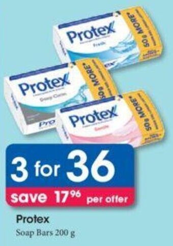 Clicks Protex Soap Bars 3 x 200g offer