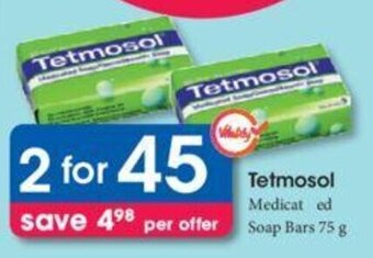 Clicks Tetmosol Medicated Soap Bars 2 x 75g offer