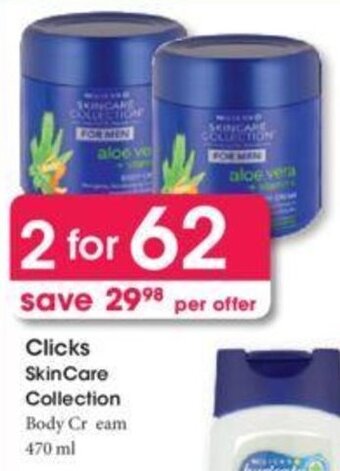 Clicks Clicks+ Skin Care Collection Body Cream 2 x 470ml offer