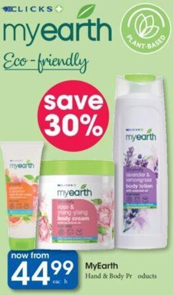 Clicks Myearth Hand & Body Products offer