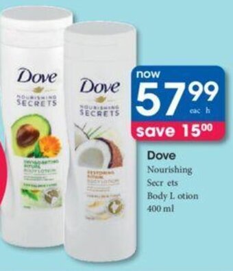 Clicks Dove Nourishing Secret Body Lotion 400ml offer