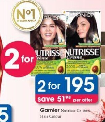 Clicks Garnier Nutrisse Créme Hair Colour 2 for offer