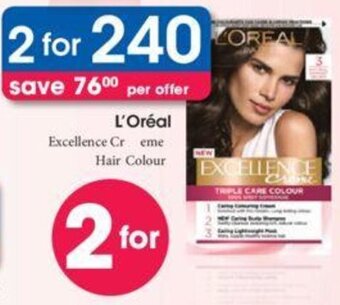 Clicks L'Oréal Excellence Creme Hair Colour 2 for offer