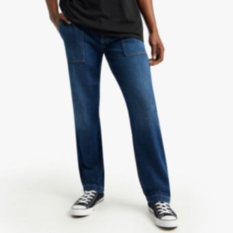 Sportscene Redbat men's medium blue straight leg jeans offer