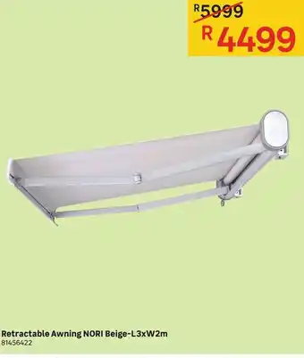 Leroy Merlin Retractable Awning Nori Beige-L3xW2m offer