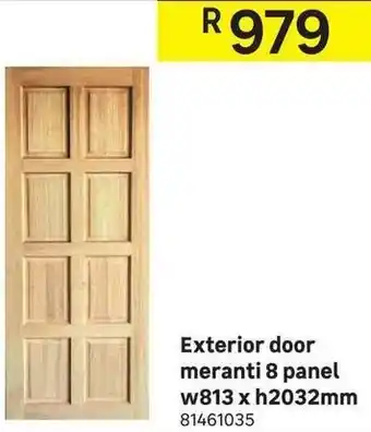 Exterior Door Meranti 8Panel w813xh2032mm