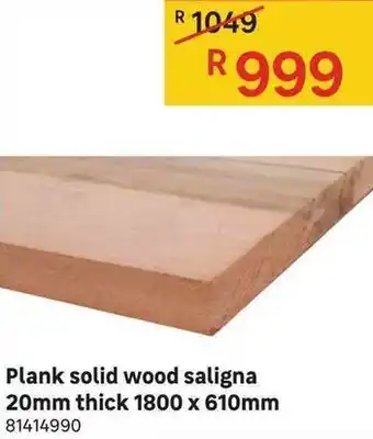 Leroy Merlin Plank Solid Wood Saligna 20mm Thick 1800x610mm offer