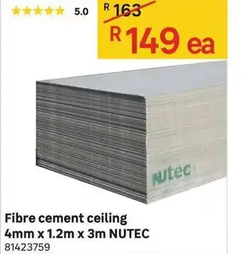 Leroy Merlin Fibre Cement Ceiling 4mm x 1.2m x 3m NUTEC offer