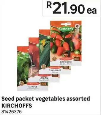 Kirchoffs seed Packet Vegetables Assorted