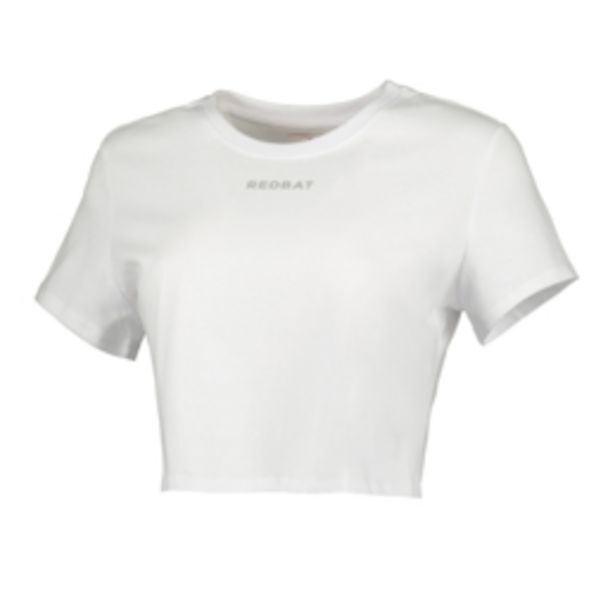 Redbat women's white cropped tshirt offer at Sportscene