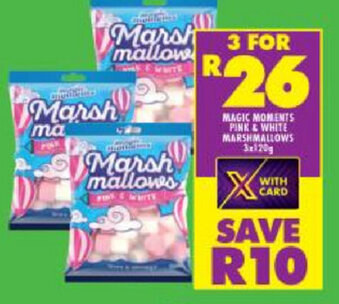 Shoprite Magic Moments Pink & White Marshmallows 3x120g offer