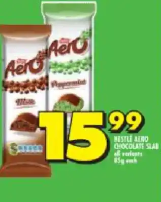 Shoprite Nestle Aero Chocolate Slab 85g offer