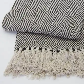 Whitehouse Cotton club geo diamond throw - black offer