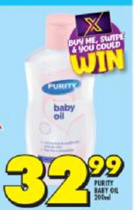 Shoprite Purity Baby Oil 200ml offer