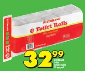 Shoprite RiteBrand Toilet Rolls 10 per pack offer