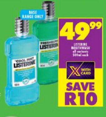 Shoprite Listerine Mouthwash 500ml offer
