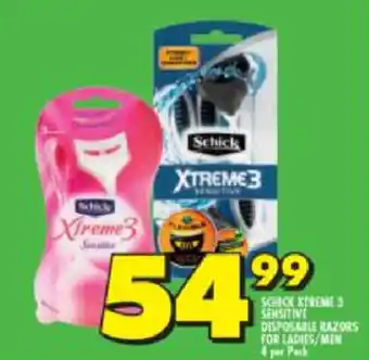 Shoprite Schick Xtreme 3 Sensitive Disposable Razors 4 per pack offer