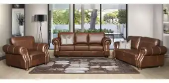 Riba 3 piece lounge suite in full leather